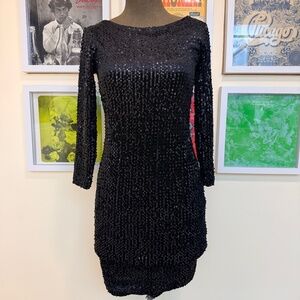 🖤 Black Sequin Long Sleeve Mini Dress